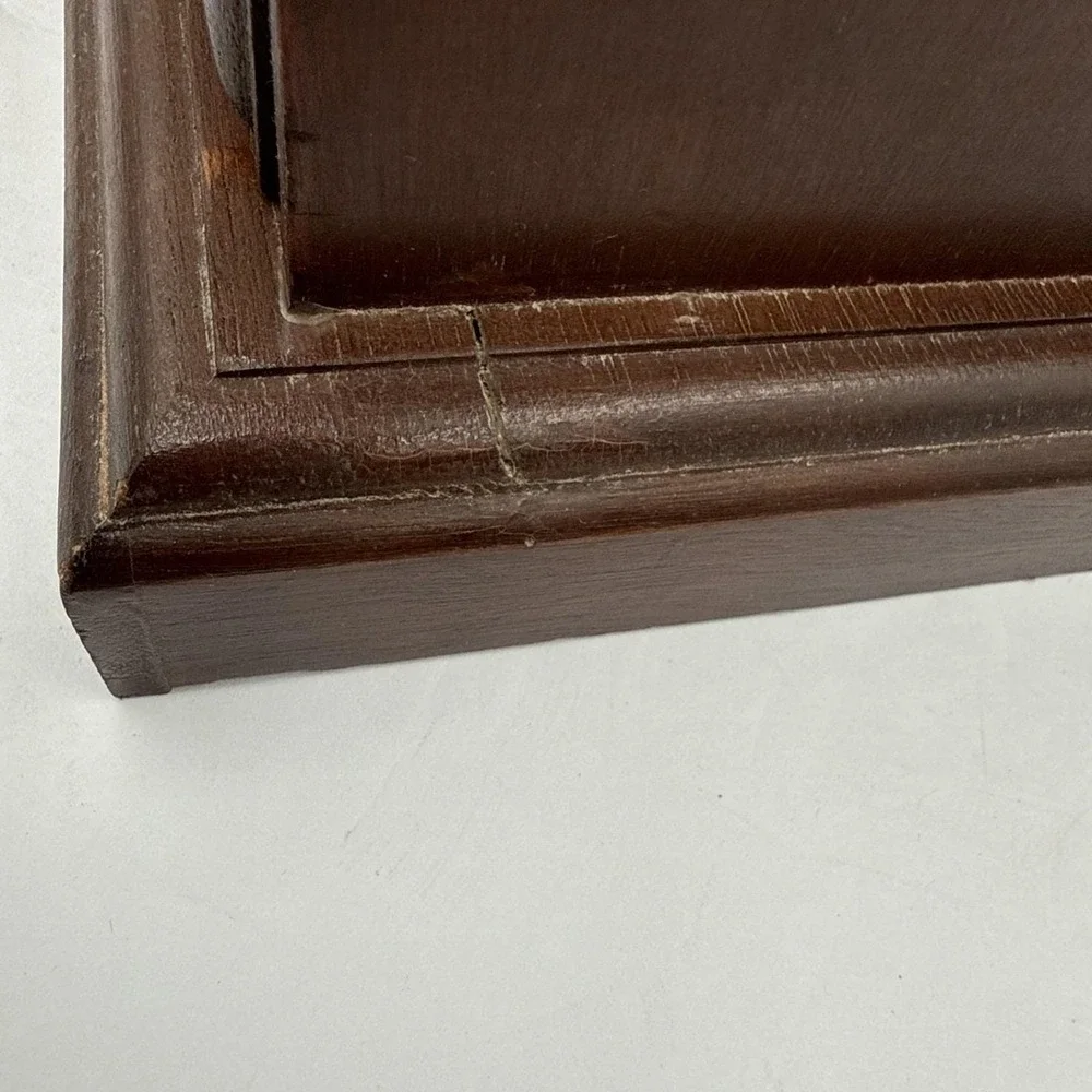 Vtg Jewelry Music Box Chest Etched‎ Glass Doors Drawer Armoire Wooden